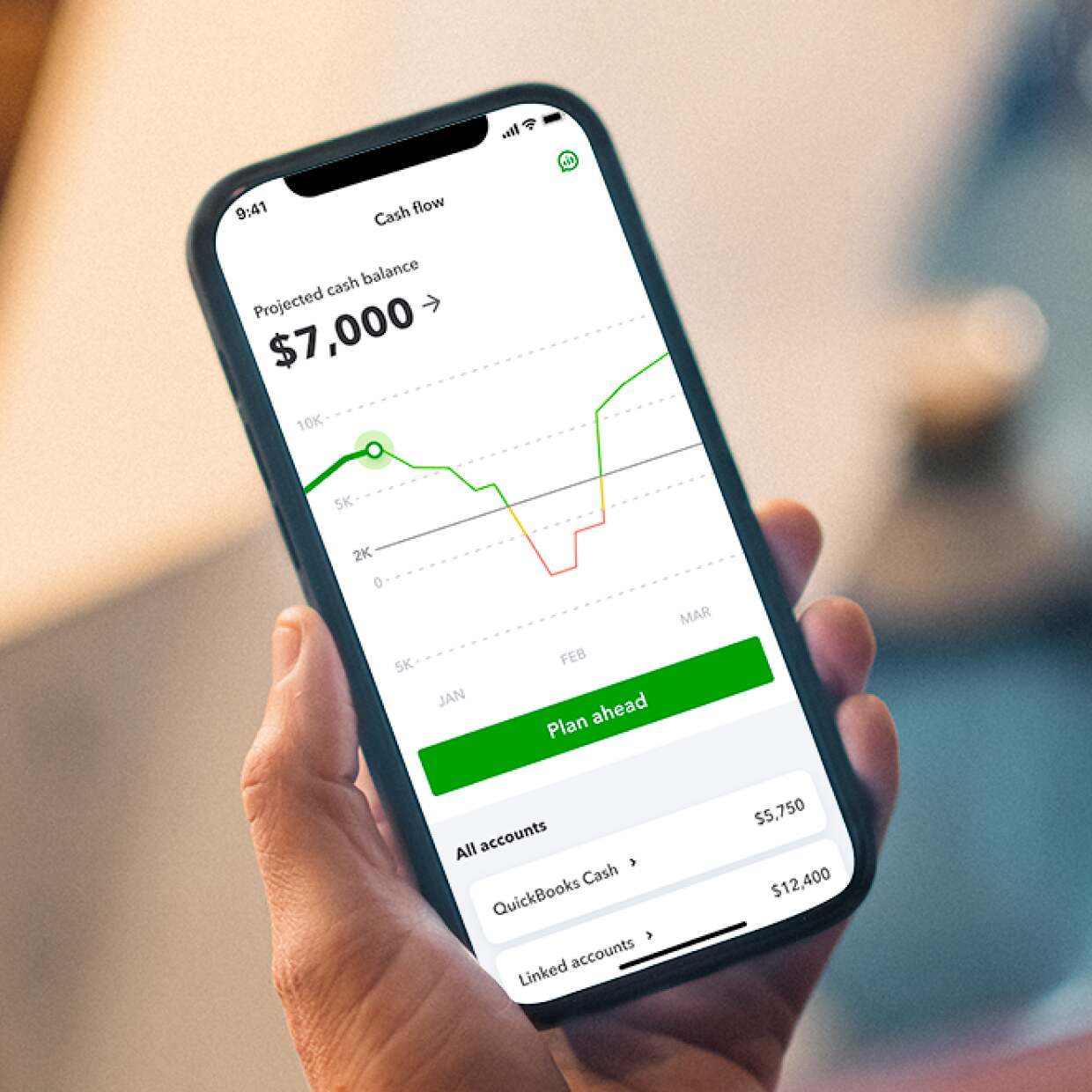 Use QuickBooks mobile app to view cash flow