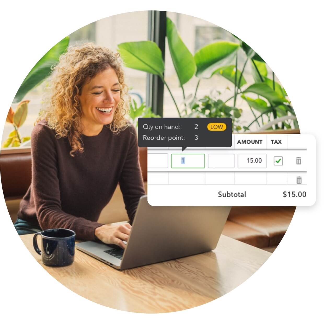 Use QuickBooks to receive instant notifications when it’s time to reorder inventory with low stock alerts.