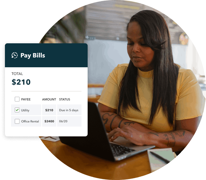 Screen showing bills due.