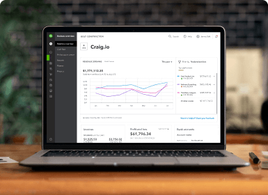 Image of QuickBooks Online Advanced reports dashboard.