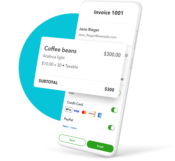 Creating an invoice to send to a customer that they can pay online.