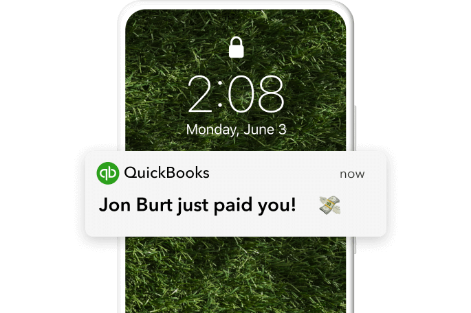 a customer got a notification on mobile phone saying he just got paid