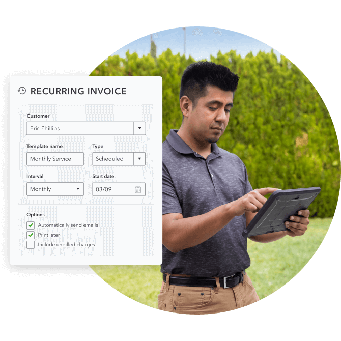 Set up recurring invoices to send to customers automatically.